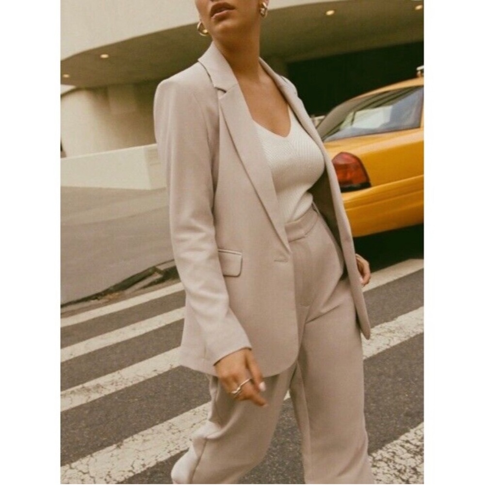 Abercrombie & Fitch Classic Suiting Blazer Jacket Beige Large